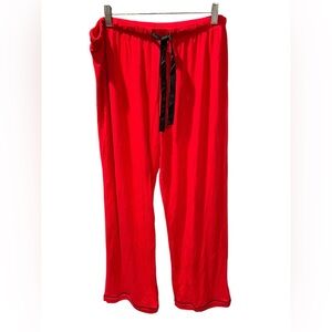 Gillian & O’Malley Red Modal Lounge Pants with Black Satin Drawstring